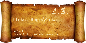 Linkes Boglárka névjegykártya